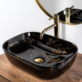 Rea Umývadlo na dosku Belinda Black Marble Shiny REA-U8907