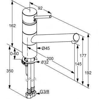KLUDI SCOPE Drezová batéria, chróm 339300575