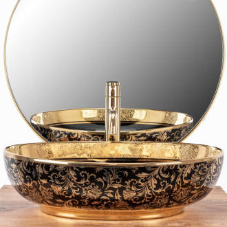 Rea Umývadlo na dosku Margot Black Gold REA-U8978