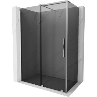 Posuvný sprchovací kút Mexen Velar 150 x 70 cm, grafit, chróm - 871-150-070-41-01