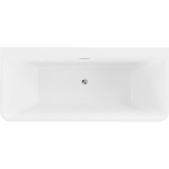 Voľne stojaca závesná vaňa Mexen Volta 150 x 75 cm, biela/čierna, chrómovaný prepad - 51131507575-01