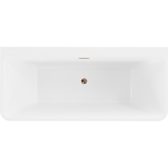 Voľne stojaca závesná vaňa Mexen Volta 170 x 75 cm, biela/čierna, ružovo-zlatý prepad - 51131707575-60