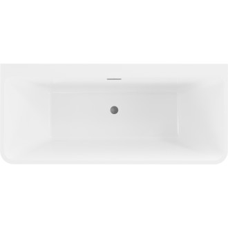 Voľne stojaca závesná vaňa Mexen Volta 170 x 75 cm, biela/čierna, kartáčovaný prepad vo farbe pištole gray - 51131707575-66