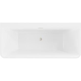 Voľne stojaca závesná vaňa Mexen Volta 170 x 75 cm, biela / čierna, prepad kartáčovaný nikel - 51131707575-97