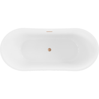 Voľne stojaca vaňa Mexen Montana 150 x 75 cm, biela/čierna, prepad z kartáčovanej medi - 52011507575-65