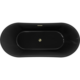 Voľne stojaca vaňa Mexen Montana 170 x 80 cm, čierna, zlatý prepad - 52011708070-50