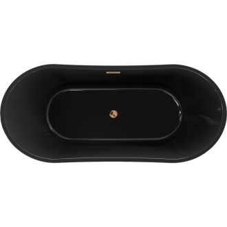 Voľne stojaca vaňa Mexen Montana 170 x 80 cm, čierna, ružovo-zlatý prepad - 52011708070-60