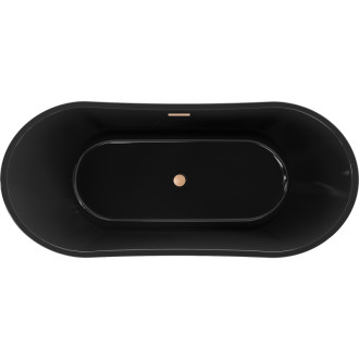 Voľne stojaca vaňa Mexen Montana 170 x 80 cm, čierna, prepad z kartáčovanej medi - 52011708070-65