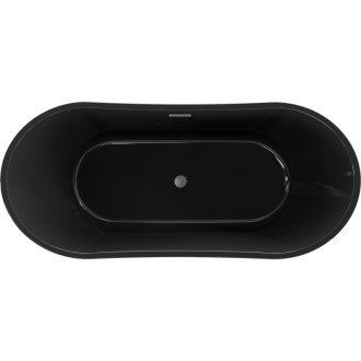 Voľne stojaca vaňa Mexen Montana 170 x 80 cm, čierna, prepad vo farbe delového kovu - 52011708070-95