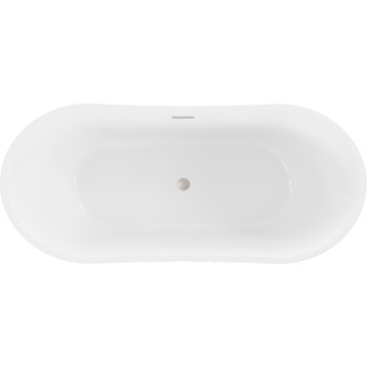 Voľne stojaca vaňa Mexen Montana 170 x 80 cm, biela / čierna, prepad kartáčovaný nikel - 52011708075-97