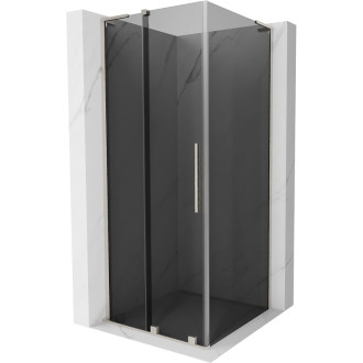 Mexen Velar L posuvný sprchovací kút 110 x 110 cm, grafit, kartáčovaný nikel - 871-110-110-43-97