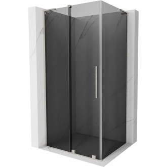 Mexen Velar L posuvný sprchovací kút 120 x 85 cm, grafit, kartáčovaný nikel - 871-120-085-43-97