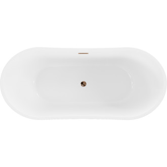 Voľne stojaca vaňa Mexen Montana 180 x 90 cm, biela/čierna, ružovo-zlatý prepad - 52011809075-60