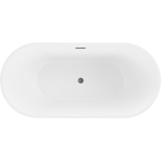 Voľne stojaca vaňa Mexen Luna 150 x 75 cm, biela/čierna, prepad vo farbe gun metal - 52031507575-95