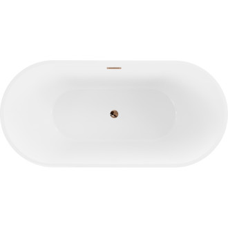 Voľne stojaca vaňa Mexen Luna 180 x 80 cm, biela, prepad ružového zlata - 52031808000-60