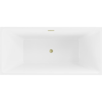 Voľne stojaca vaňa Mexen Nita 170 x 80 cm, biela, prepad kartáčovaný zlatý - 52091708000-55
