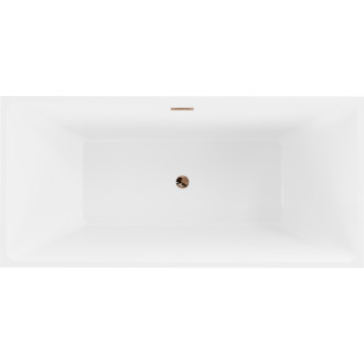 Voľne stojaca vaňa Mexen Nita 170 x 80 cm, biela/čierna, ružovo-zlatý prepad - 52091708075-60