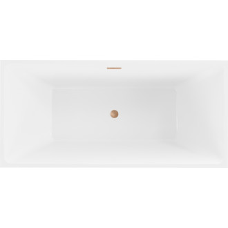 Voľne stojaca vaňa Mexen Nita 170 x 80 cm, biela/čierna, prepad kartáčovaná meď - 52091708075-65