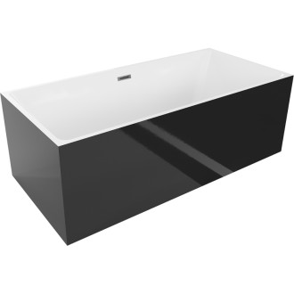 Voľne stojaca vaňa Mexen Nita 170 x 80 cm, biela / čierna, prepad vo farbe gun metal - 52091708075-95