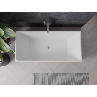 Voľne stojaca vaňa Mexen Nita 170 x 80 cm, biela/čierna, prepad kartáčovaný nikel - 52091708075-97