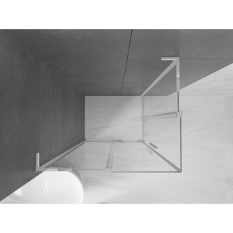 Mexen Velar L Duo posuvný sprchový kout 90 x 80 cm, průhledný, chrom - 871-090-080-02-03-01