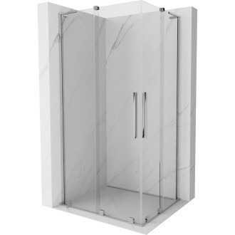 Mexen Velar L Duo posuvný sprchovací kút 100 x 90 cm, priehľadný, chróm - 871-100-090-02-03-01
