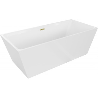 Voľne stojaca vaňa Mexen Solid 170 x 75 cm, biela, prepad kartáčovaný zlatý - 52121707500-55