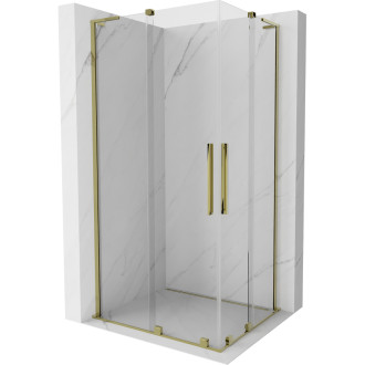 Mexen Velar L Duo posuvný sprchovací kút 90 x 80 cm, priehľadný, zlatý - 871-090-080-02-03-50