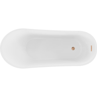 Voľne stojaca vaňa Mexen Alta 170 x 75 cm, biela/čierna, prepad z kartáčovanej medi - 52141707575-65