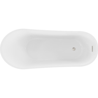 Voľne stojaca vaňa Mexen Alta 170 x 75 cm, biela / čierna, prepad kartáčovaný nikel - 52141707575-97