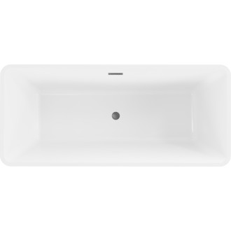 Voľne stojaca vaňa Mexen Tonia 170 x 75 cm, biela/čierna, kartáčovaný prepad vo farbe pištole gray - 52171707575-66
