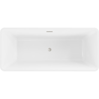 Voľne stojaca vaňa Mexen Tonia 170 x 75 cm, biela / čierna, prepad kartáčovaný nikel - 52171707575-97