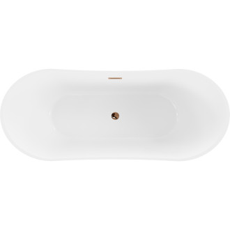 Voľne stojaca vaňa Mexen Celia 170 x 75 cm, biela, ružovo-zlatý prepad - 52331707500-60