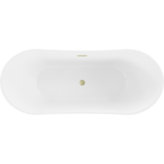 Voľne stojaca vaňa Mexen Celia 170 x 75 cm, biela / čierna, prepad kartáčovaný zlatý - 52331707575-55
