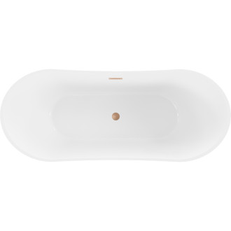 Voľne stojaca vaňa Mexen Celia 170 x 75 cm, biela/čierna, prepad z kartáčovanej medi - 52331707575-65