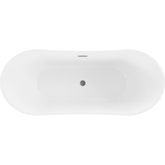 Voľne stojaca vaňa Mexen Celia 170 x 75 cm, biela/čierna, kartáčovaný prepad vo farbe pištole gray - 52331707575-66