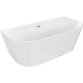 Voľne stojaca závesná vaňa Mexen Oval 170 x 80 cm, biela, prepad kartáčovaný nikel - 52671708000-97