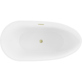 Voľne stojaca vaňa Mexen Eos 150 x 75 cm, biela, prepad kartáčovaný zlatý - 52471507500-55