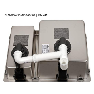 Blanco ANDANO 340/180-IF 522975 dvojdrez, hlavný drez vľavo hodvábny lesk vstav/do roviny