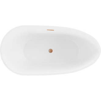 Voľne stojaca vaňa Mexen Eos 150 x 75 cm, biela/čierna, prepad z kartáčovanej medi - 52471507575-65