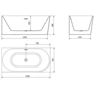 Voľne stojaca rohová vaňa Mexen Mia ľavá 150 x 75 cm, biela / čierna, prepad kartáčovaný nikel - 52691507575L-97