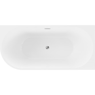 Voľne stojaca rohová vaňa Mexen Mia pravá 170 x 80 cm, biela/čierna, chrómovaný prepad - 52691708075P-01
