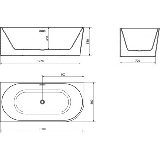 Voľne stojaca rohová vaňa Mexen Mia ľavá 180 x 80 cm, biela, prepad kartáčovaný nikel - 52691808000L-97