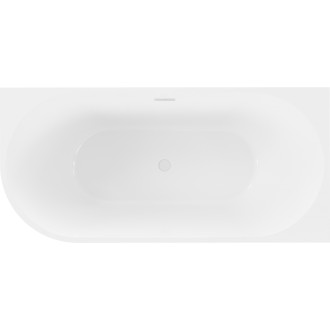 Voľne stojaca rohová vaňa Mexen Mia pravá 180 x 80 cm, biela / čierna, biely prepad - 52691808075P-20