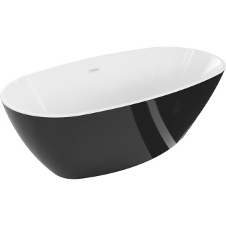 Voľne stojaca vaňa Mexen Eris 155 x 80 cm, biela/čierna, biely prepad - 53441558075-20