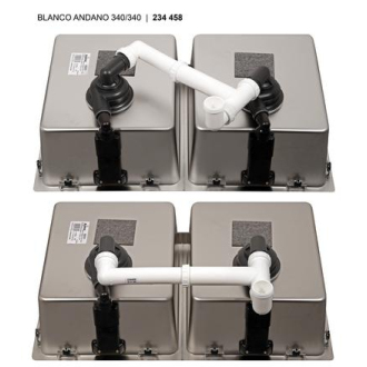 Blanco ANDANO 340/340-IF 522981 dvojdrez hodvábny lesk drez vstavaný/do roviny