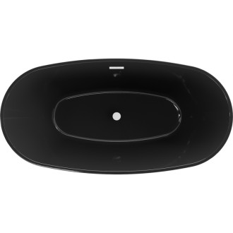 Voľne stojaca vaňa Mexen Eris 170 x 80 cm, čierna, biely prepad - 53441708070-20