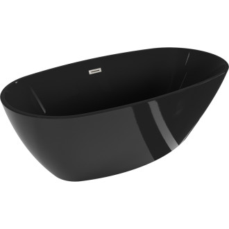Voľne stojaca vaňa Mexen Eris 170 x 80 cm, čierna, prepad kartáčovaný nikel - 53441708070-97