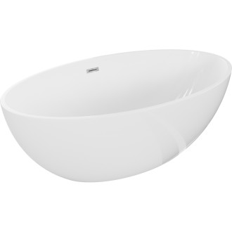 Voľne stojaca vaňa Mexen Nike 175 x 100 cm, biela, chrómovaný prepad - 54071751000-01