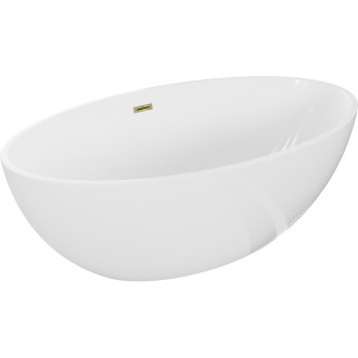 Voľne stojaca vaňa Mexen Nike 175 x 100 cm, biela, zlatý prepad - 54071751000-50